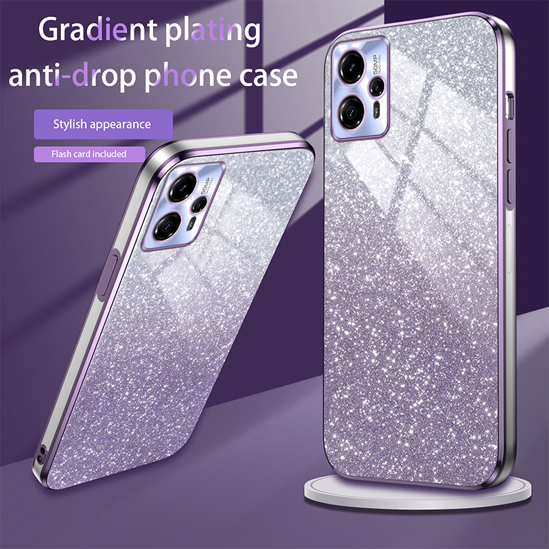 AnDyH Phone Case for Motorola Moto G13 Flash Powder Gradient Plating Casing. 