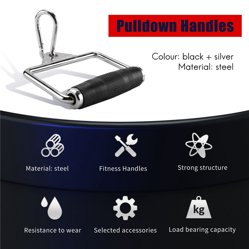 Pulldown Cable Machine Handles, Heavy Duty Triceps Biceps Press Down Cable Handle for Pulley Workouts Home Gym. 