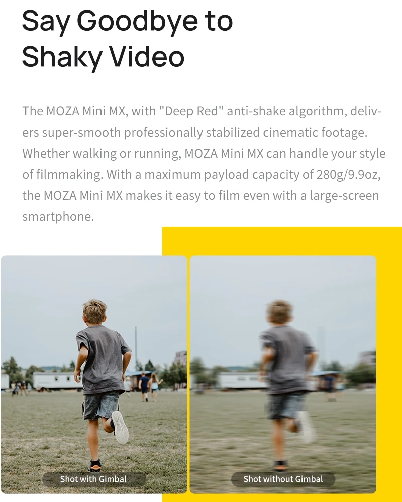MOZA Mini MX 3 Axis Foldable Handheld Gimbal Stabilizer for Action Camera and Phone(Grey). 
