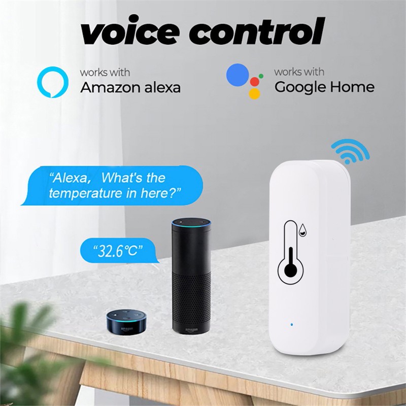 Battery Powered Tuya WiFi Bluetooth Temperature and Humidity Sensor (No Battery). 