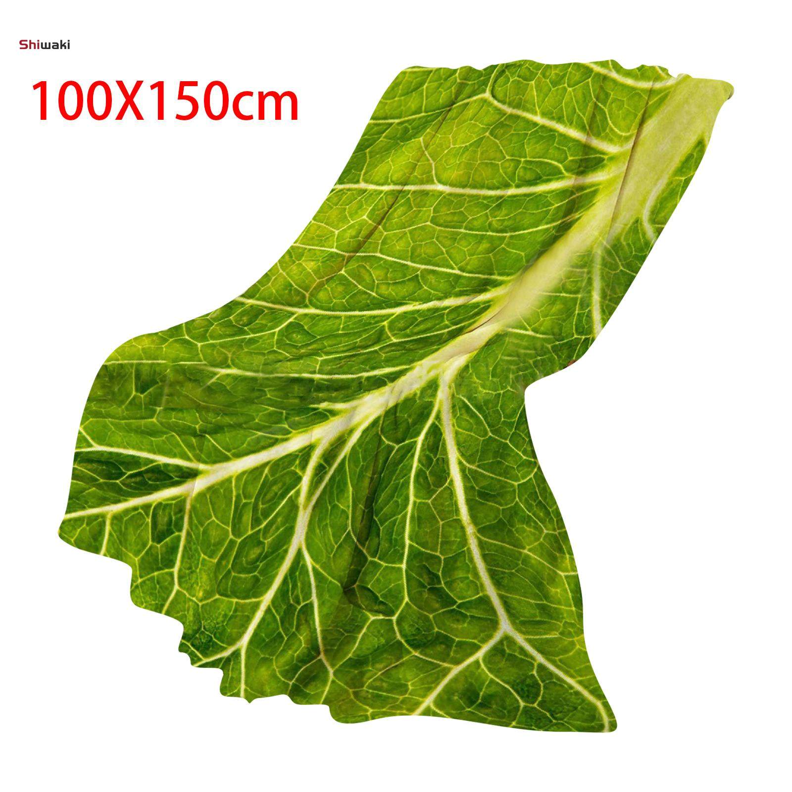 Lettuce Leaf Flannel Fleece Blanket Microfiber Lightweight Throw for Soft 100x150cm. 