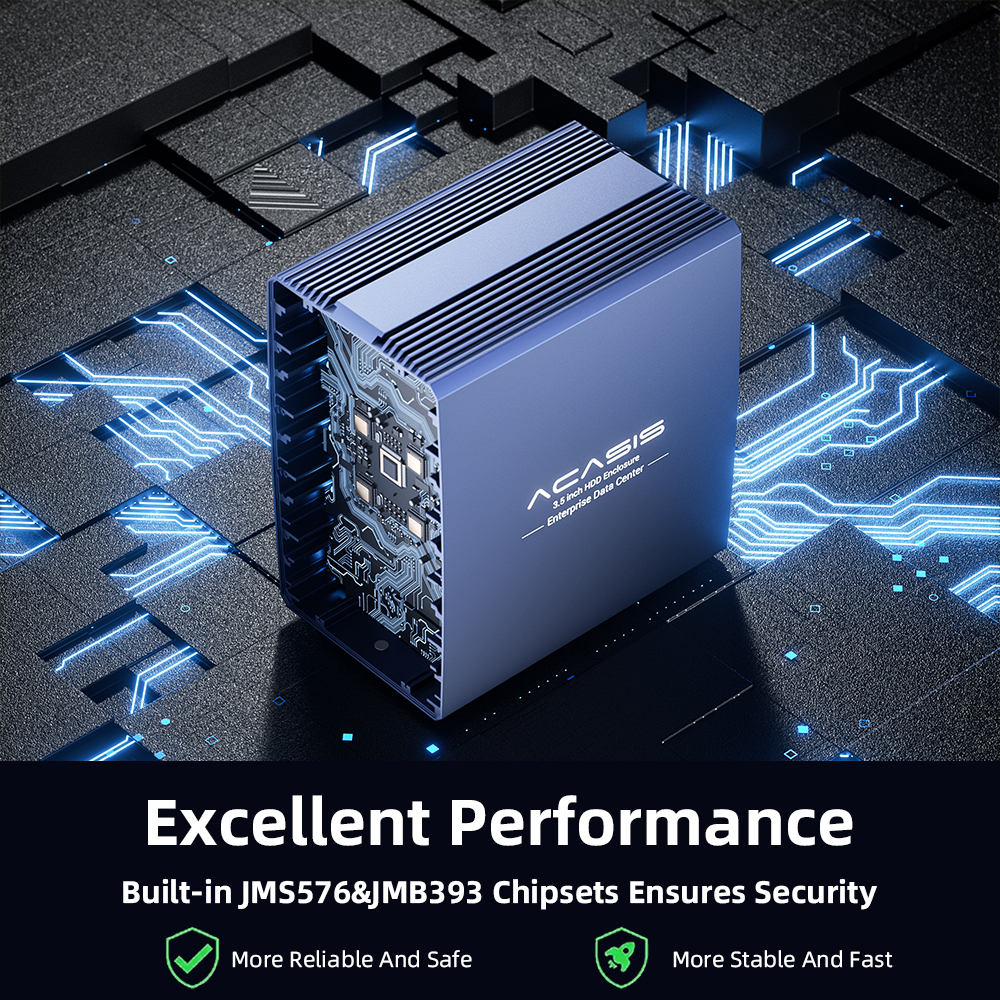 ACASIS 2.5/3.5 Dual Bay SATA To USB 3.0 HDD Enclosure Array Desktop Mobile Hard Disk Box RAID Cabinet USB 3.0 Sata Interface Dual Disc External 36TB for Windows Mac OS. 