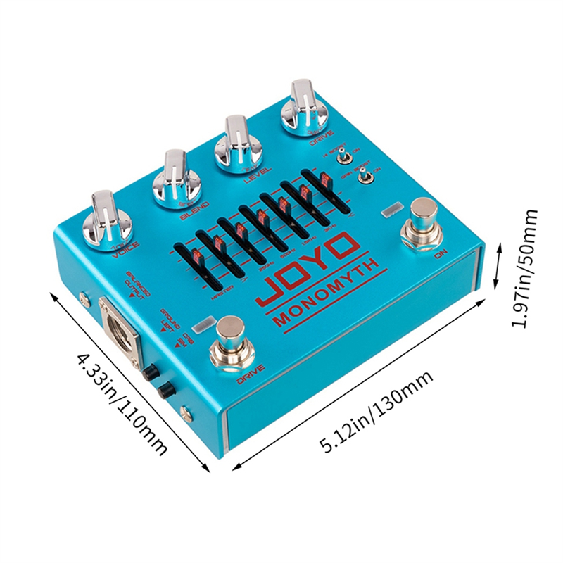 JOYO R-26 MONOMYTH Bass Preamp Effect Pedal Overdrive Channel With 6 Band-Graphic EQ Offers Real Amplifier Simulation Tone Easy To Use Blue. 