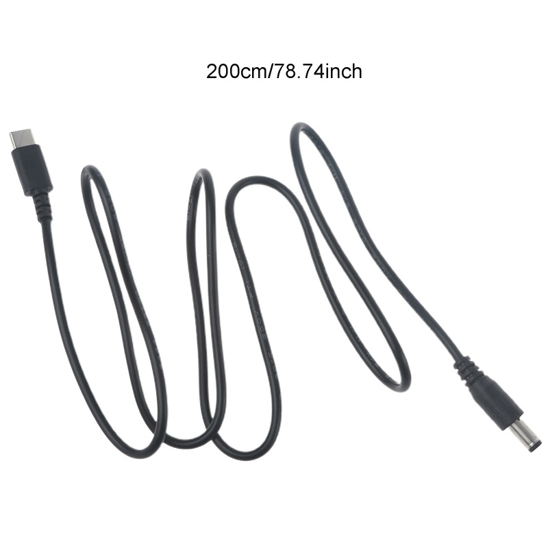 【PC 200cm USB C PD Power Supply Cable 9V 12V 5.5x2.1mm for Wireless WiFi Router. 