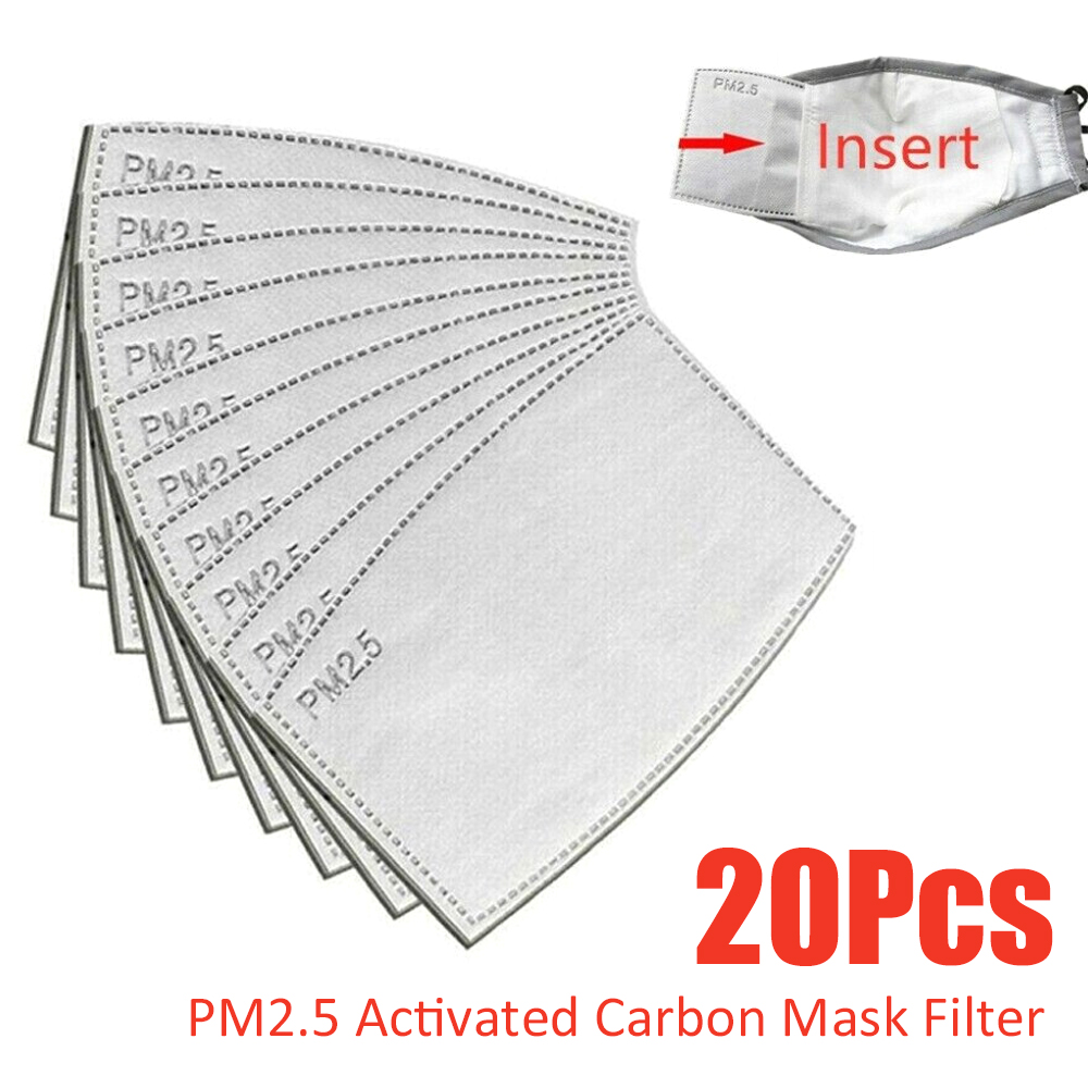 Face Cover Filter PM2.5 Activated Carbon Replaceable Dustproof Filter Protective Equipment. 