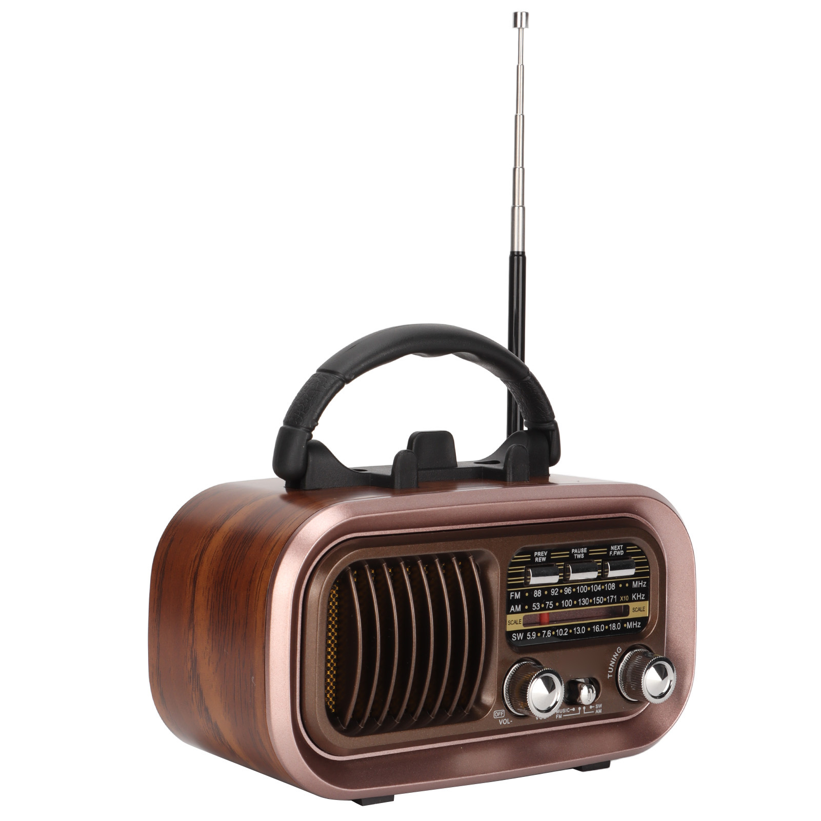 Portable Radio Speaker, 3 Bands Novel Bluetooth Radio Speaker Vintage for Outdoor. 