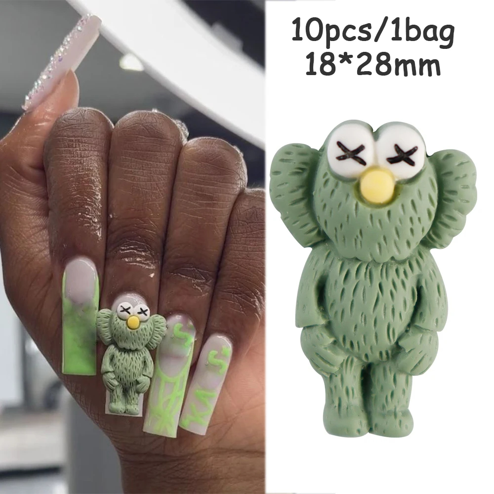 10Pcs Kawaii Character Nails Decoration Y2K 18*28mm Cartoon Nail Art Charm 3D Resin Flatback DIY Nail/phone shell Accessories ##
