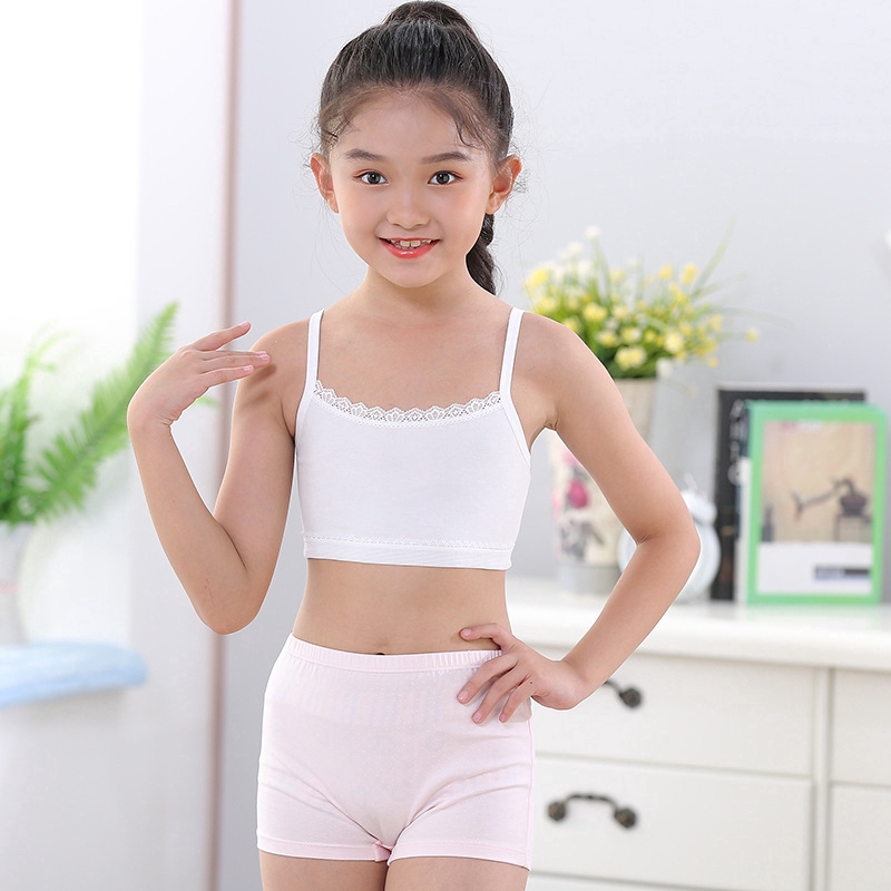 Teenage Underwear For Girl Children Girls Cutton Lace Wireless Young  Training Bra For Kids And Teens Puberty Clothing