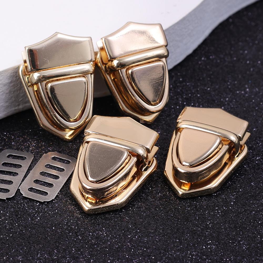 DIY Insert Lock Version Alloy Bag Latch Solid Brass Metal Push Lock Handbag Purse Briefcase. 
