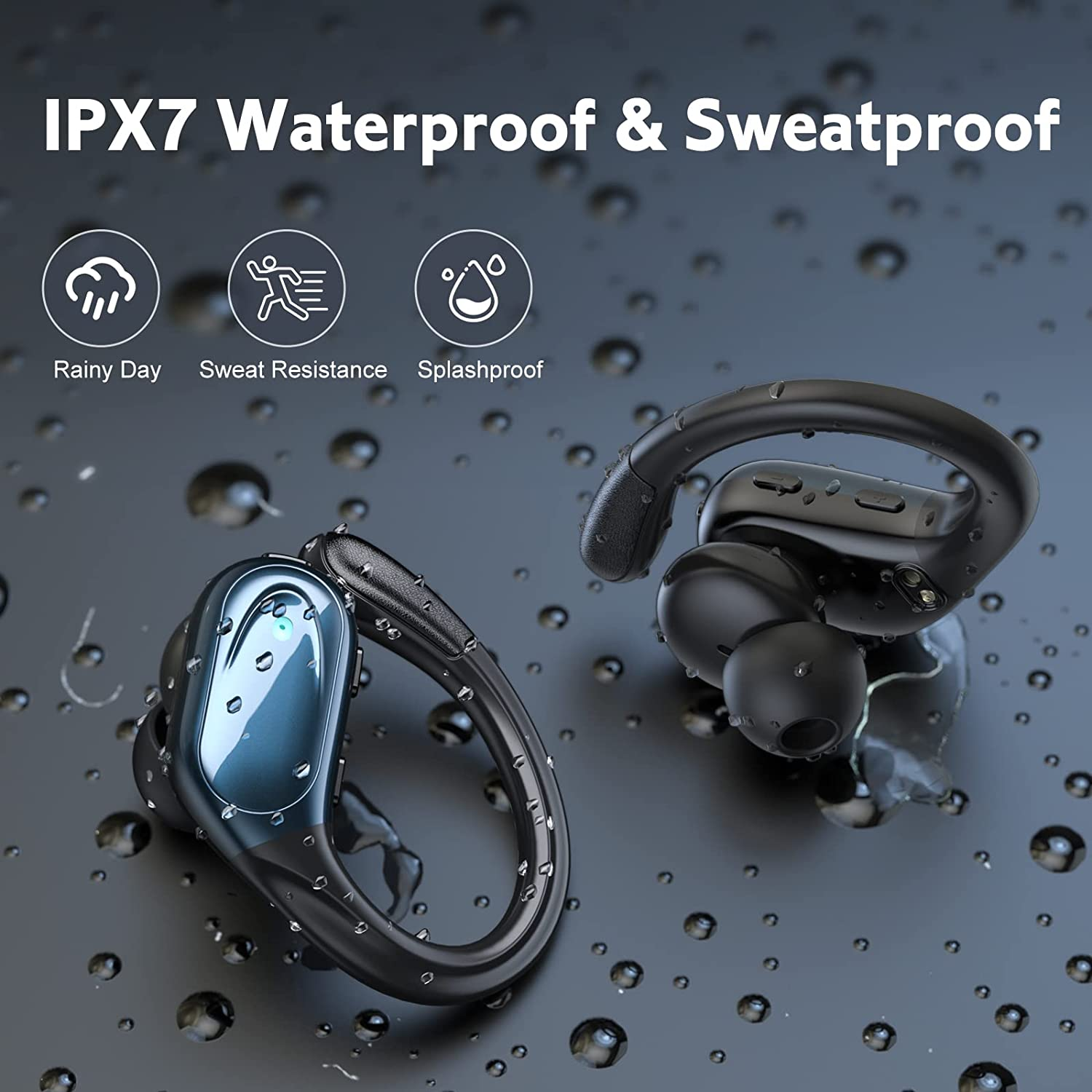 BX17 Bluetooth Earphones Tws Ear Hook Bluetooth 5.3 Running Sports Stereo Buttons Control With Microphone Wireless Headphones. 