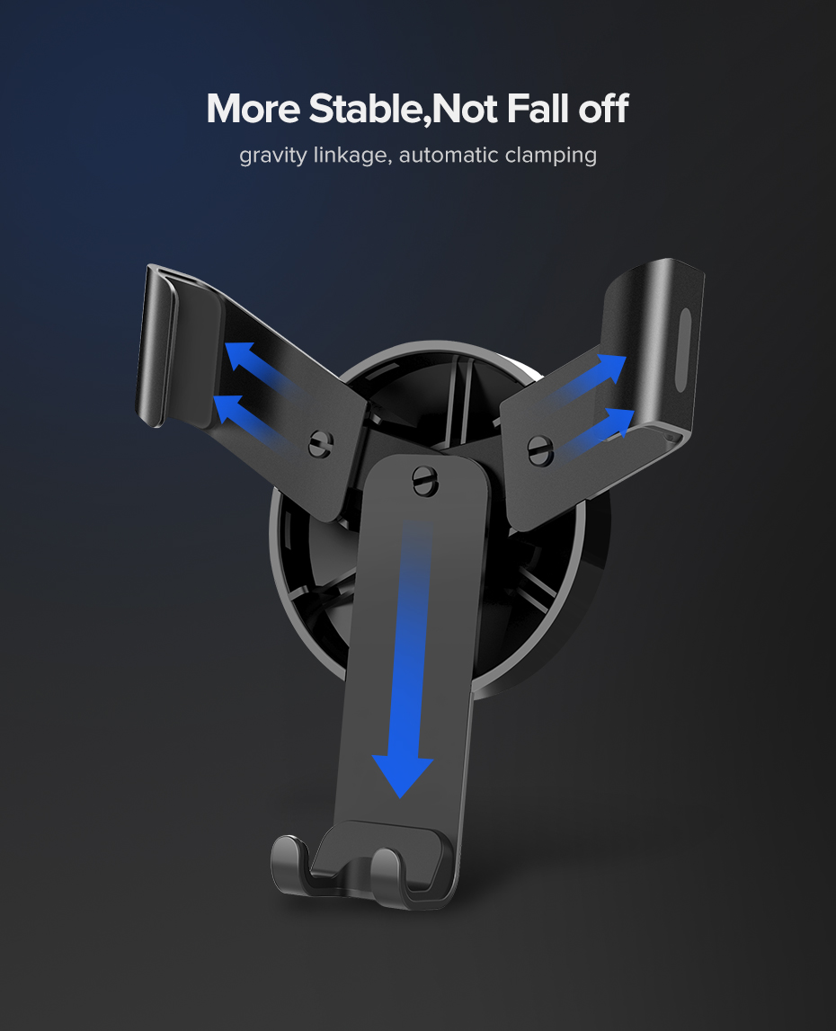 U GREEN LP130 Gravity Drive Car Mount for Mobile Smartphone Support Cell Phone Stand for iPhone 13 12 Pro Auto-Clamp Firm Grip Universal Fit Mobile Stand #40907. 