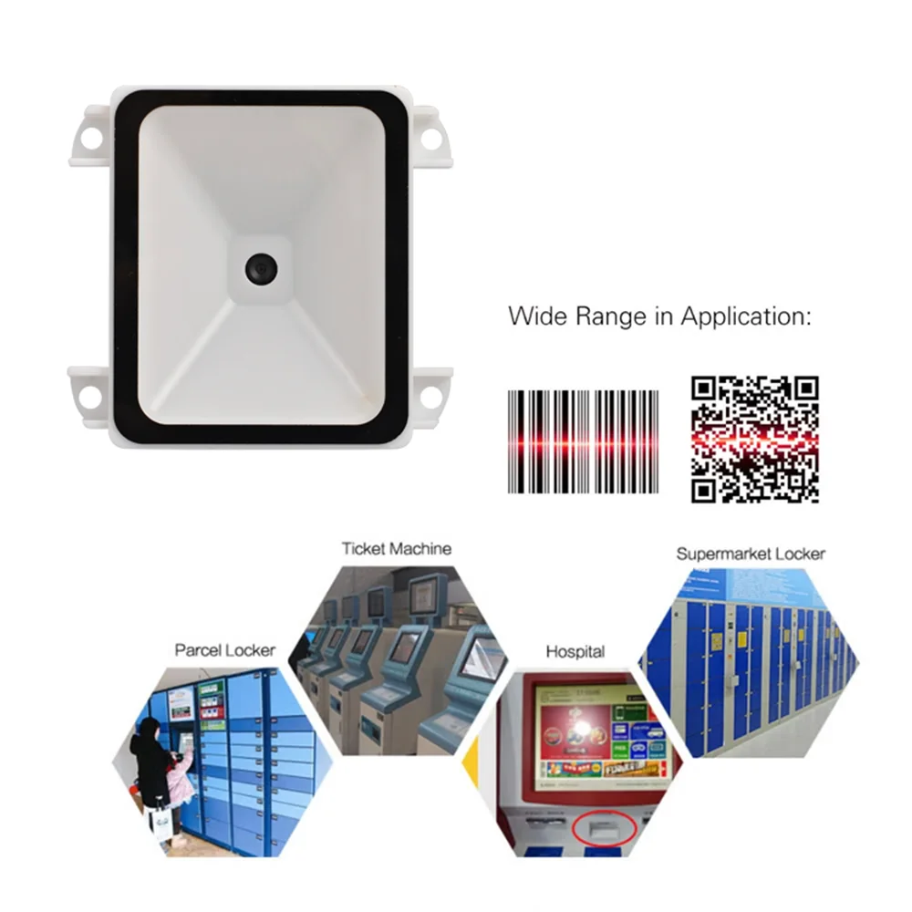 2D Barcode Scanner USB QR Bar code Reader USB RS232 TTL Interface Kiosk Small Fixed Mounted Barcode Machine QR Bar Code Reader. 