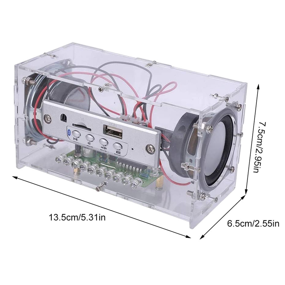 【FUPANG】DIY Bluetooth speaker kit with LED flashing light USB mini home stereo sound amplifier DIY. 
