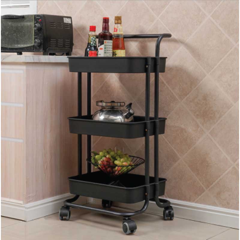 3 Layer Kitchen Cabinet Kitchen Rack Kitchen Trolley Kitchen Storage Rack Dapur Rack Memasak Beroda With Wheels Durable. 
