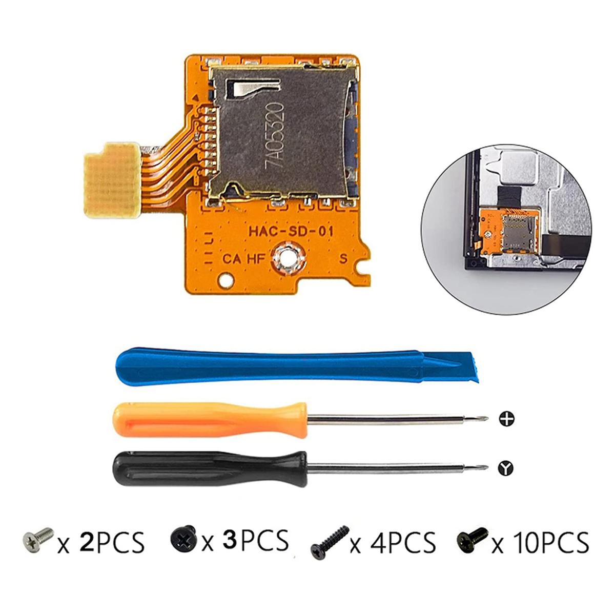 for switch repair-1 x Micro-SD card reader x screwdriver set-As