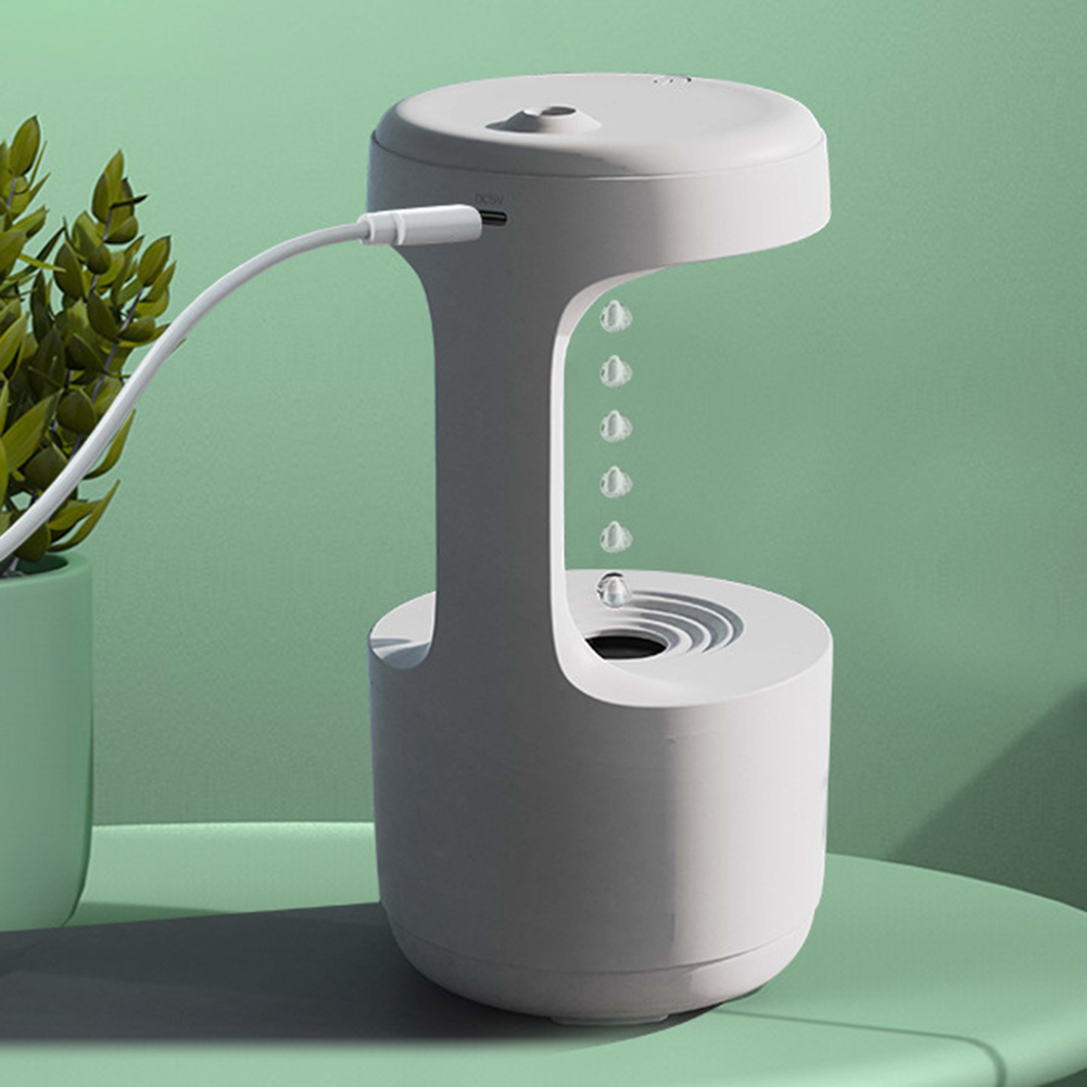 GC Anti Gravity Water Drop Humidifier, Air Humidifier With 800ml Water Tank, Timer, Touch Button, Data Cable, Ultra Silent Fountain Humidifier For Bedroom, Living Room