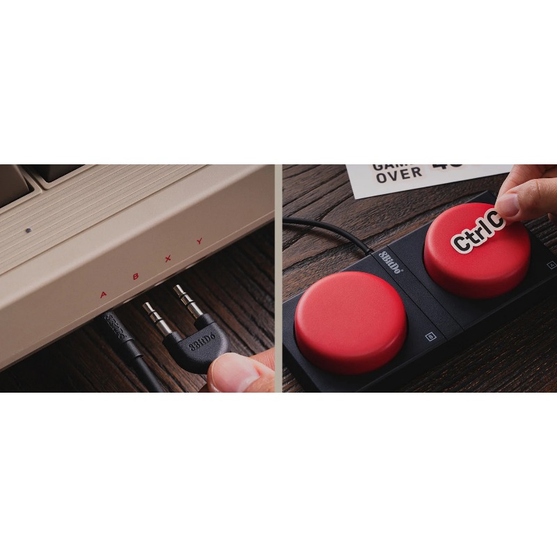 8BitDo Retro Mechanical Keyboard C64 Edition Bluetooth/2.4G/USB-C Hot Swappable Gaming Keyboard with 87 Keys for Windows Android. 