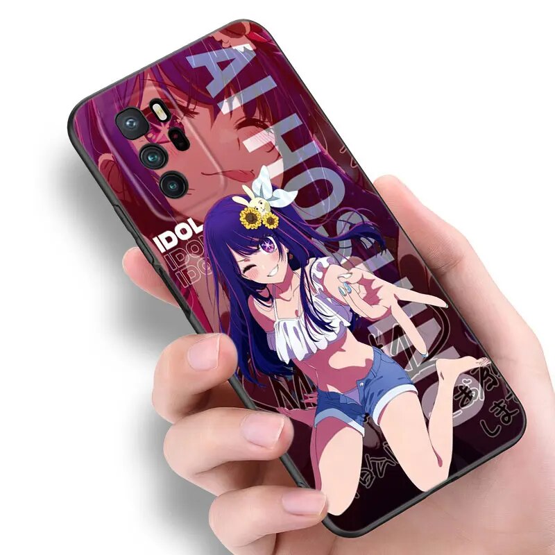Anime Oshi no Ko Hoshino Ai Black Silicone Phone Case For Xiaomi POCO X3 X4 NFC F5 M3 M4 M6 X5 X6 Pro F3 F4 GT 5G C55 C65 M5. 
