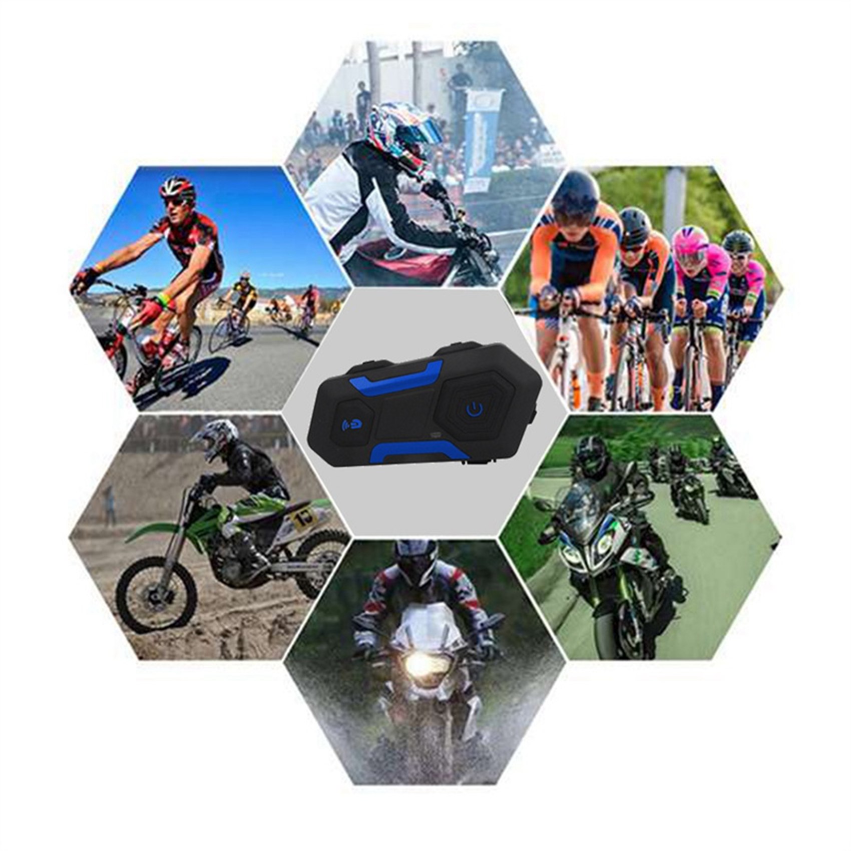 V3 PLUS Motorcycle Helmet Bluetooth Headset BT5.0 1400M Intercom-B. 