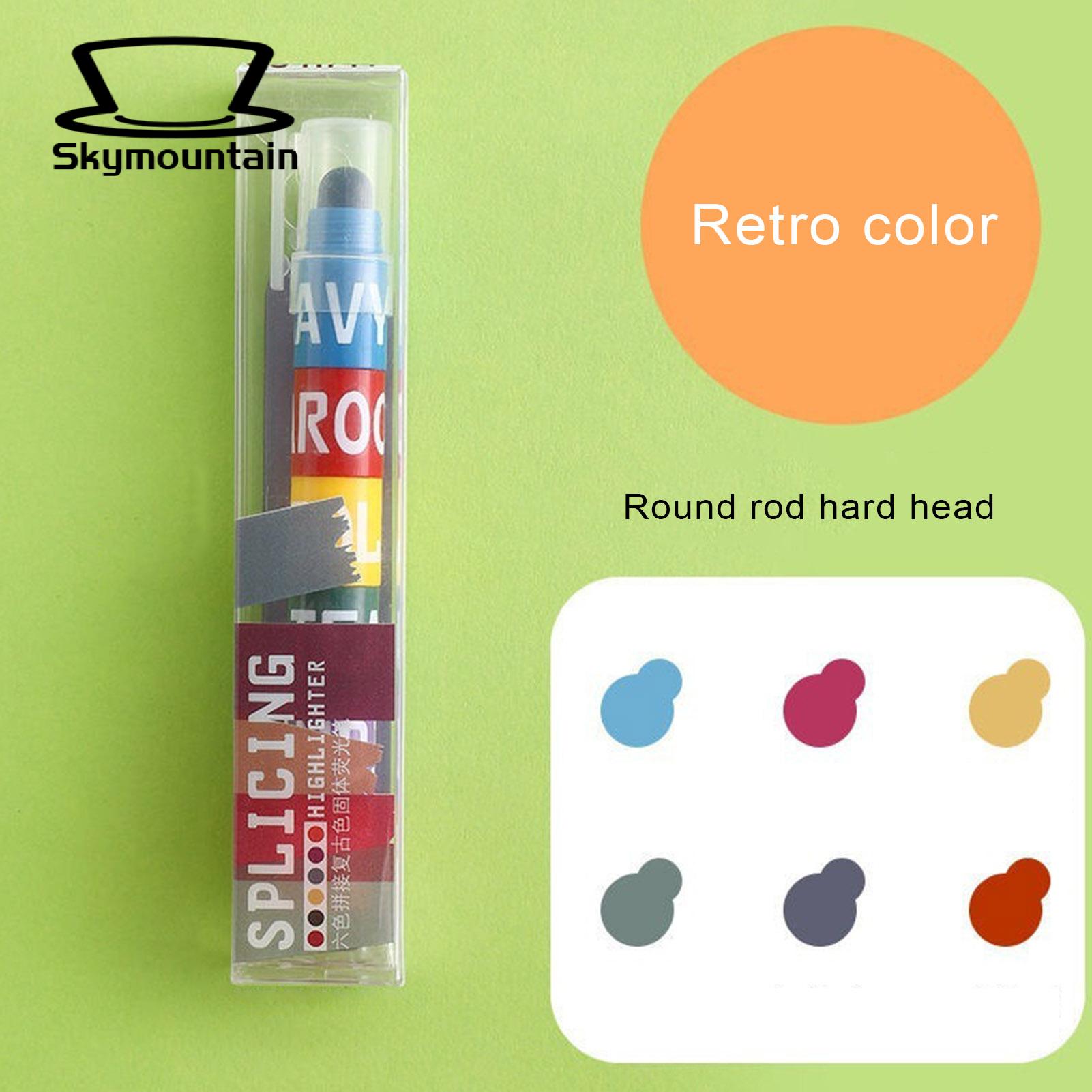 Round Tip Marker Pen 6 Colors Quick-drying Marker Pens for Diy Albums Colo g Art Supplies for Drawing Marking in Books Round Tip Crayons for Highlighter Pens. 