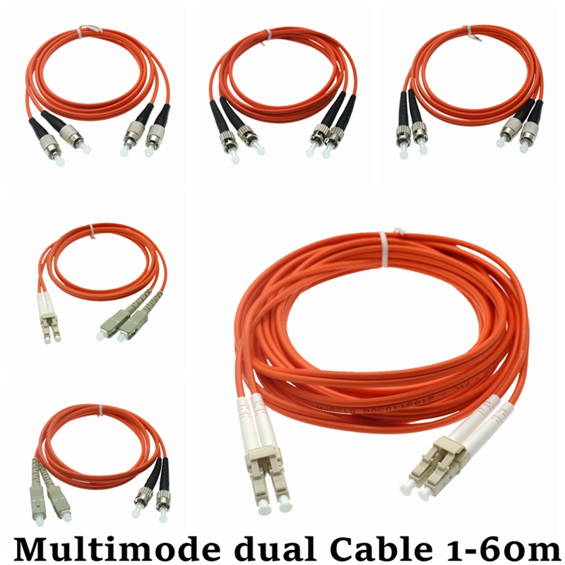 Multimode Core Fiber Jumper Dual LC To LC FC ST SC Fiber Patch Cord Jumper Cable MM Duplex Multi Mode Optic For Network 1m-60m. 