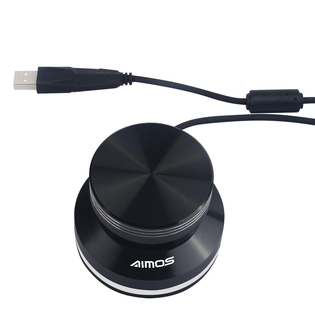 AIMOS USB Audio Volume Controller Knob, Volume Adjuster Rotary Computer Speaker Volume Control Switch For Win7/8/10/XP/Mac/Vista Android (Black)
