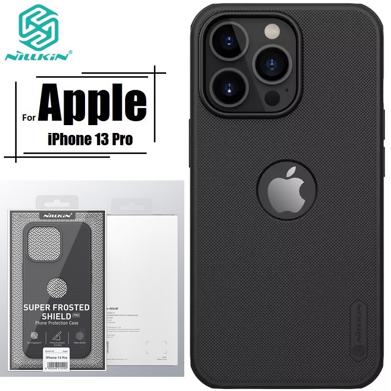Nillkin ( Apple iPhone 13 Pro ) Hard PC + TPU Case for Apple iPhone 13 Pro Phone Cases Luxury Frosted PC + TPU Hard Protection Back Cover - Black
