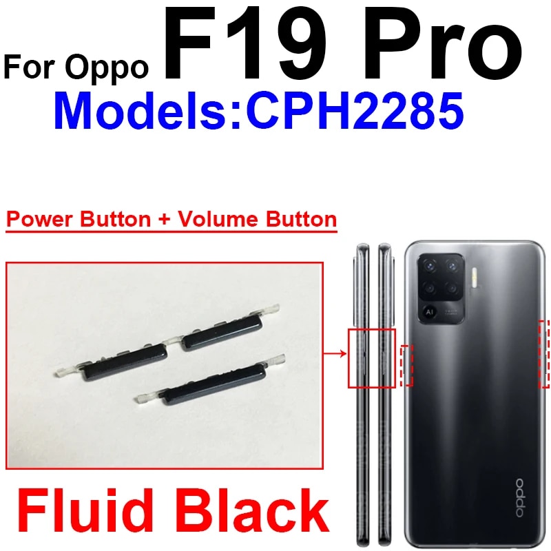 Power Volume Side Button Flex Cable For OPPO F19 F19 Pro Plus F19S On OFF Power Volume Up Down Side Key Replacement. 