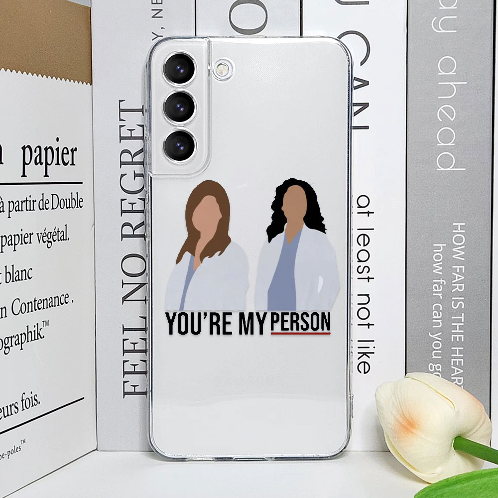 Cartoon Greys Anatomy You Are My Person Clear Phone Case for Samsung Galaxy S24 S23 Ultra S22 Plus S21 FE S20 Soft Covers Fundas. 