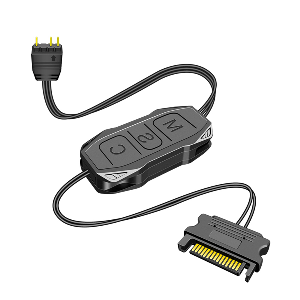 Argb Mini Controller With Lengthen Cable Wide Compatibility 5v 3-pin To SATA Power Supply RGB Sync Controller. 
