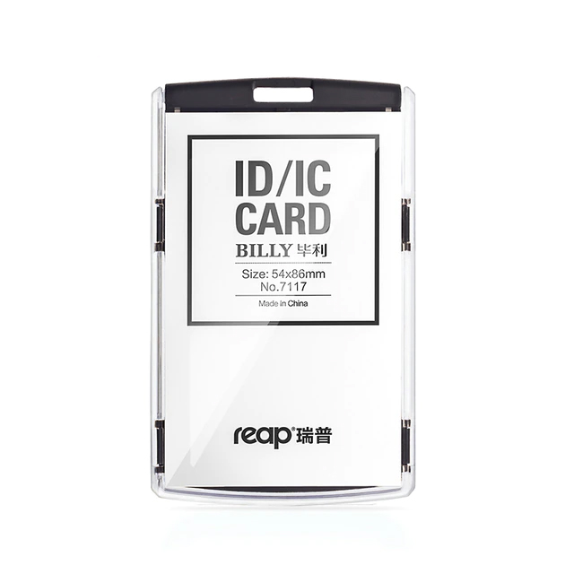 Reap 7117 Plastic Exhibition Cards Black ID Card Holder Name Tag Staff Business Badge Holder Office