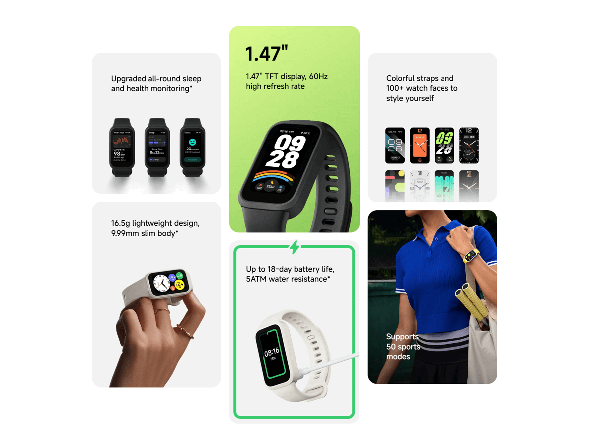 Xiaomi Smart Band 9 active -global version( 1 year replacement warranty ). 