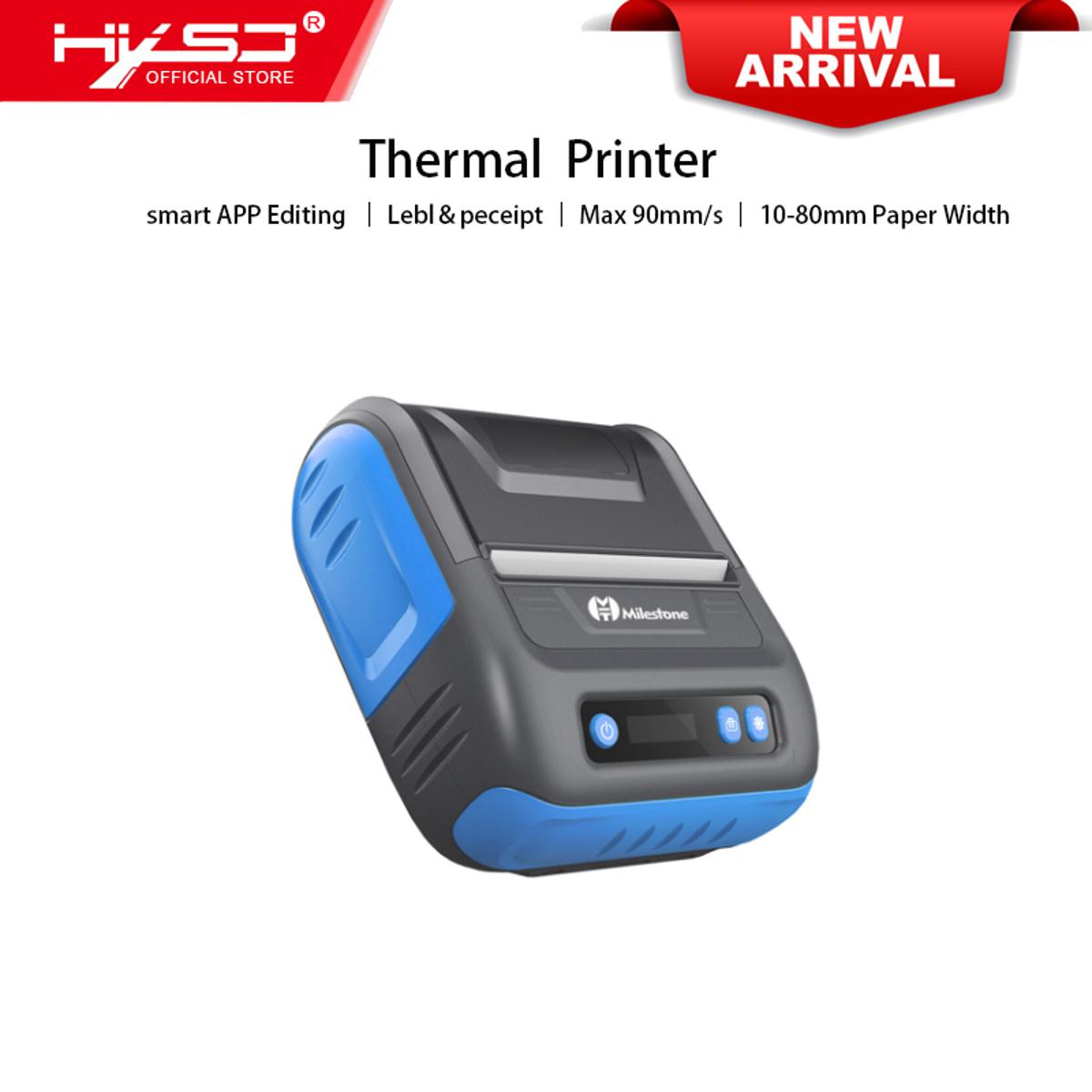 HXSJ C11519 BT+USB Thermal Printer Label Maker for Clothing Retail Receipt Printer Max 90mm/s 10-80mm Paper Width Smart APP Editing US/EU Plug. 