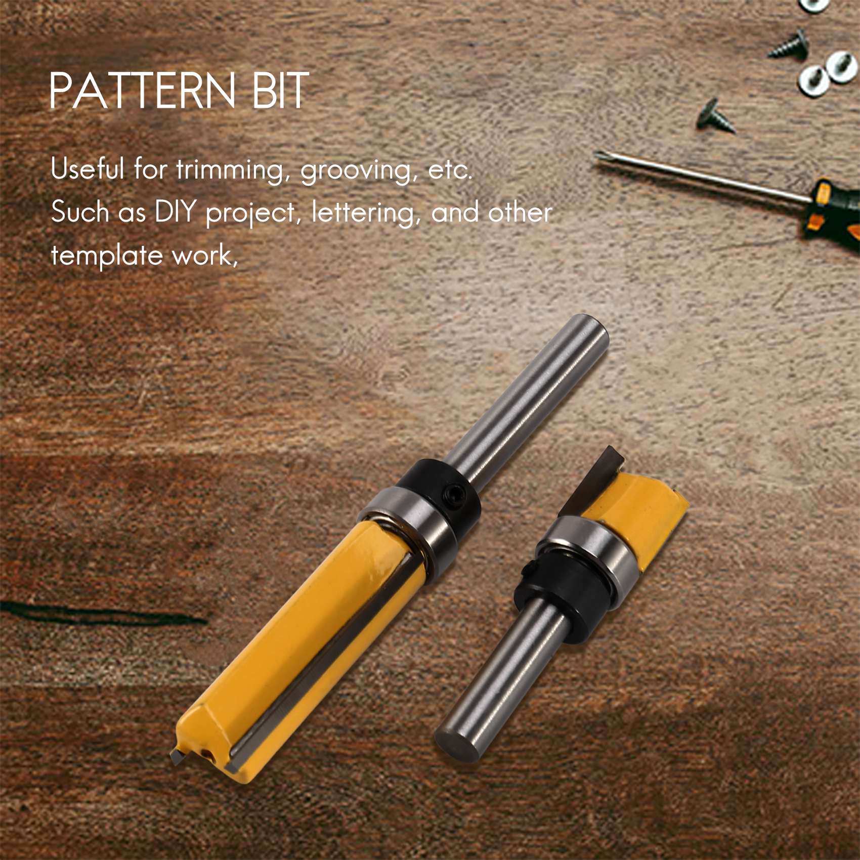 4Pcs Flush Trim Router Bits Top Bearing Router Bit 1/4 inch Shank. 