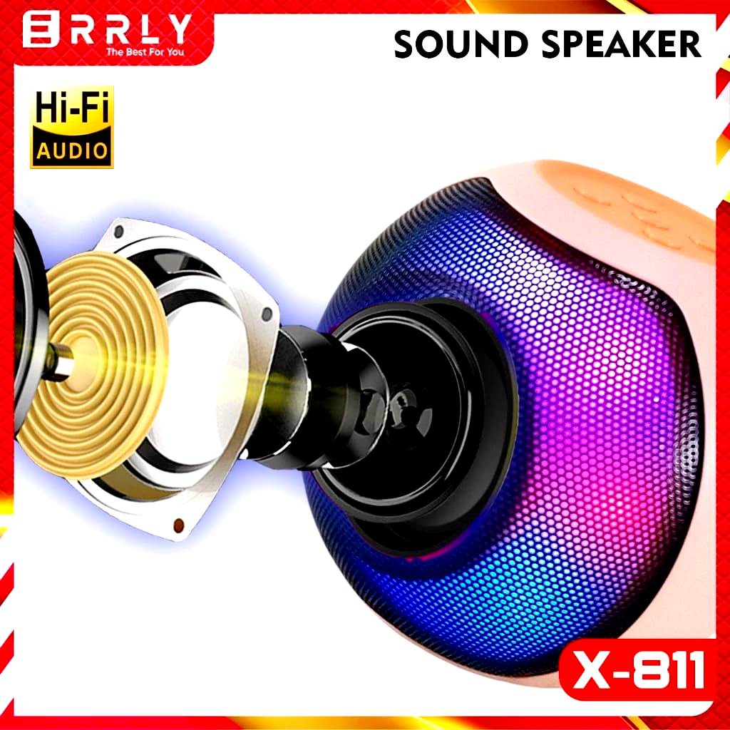 New X-811 Speaker Type-C Fast Charging LED Colorful light RGB home music Bluethooth Speaker Outdoor Waterproof HiFi Super bass Bt Wireless Mini portable Speaker with Bluetooth, FM Radio, AUX, TF Memory Card Reader and USB Pen Drive. 