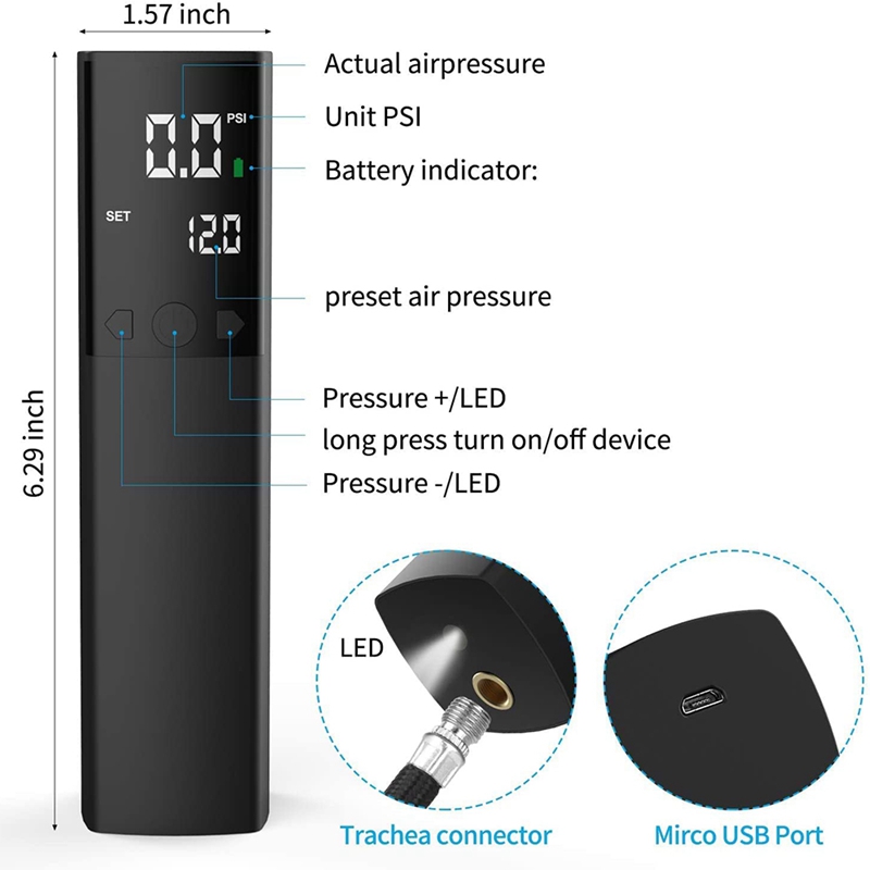 Electric Ball Pump,Smart Air Pump Portable Fast Ball Inflation with Accurate Pressure Gauge and Digital LCD Display. 
