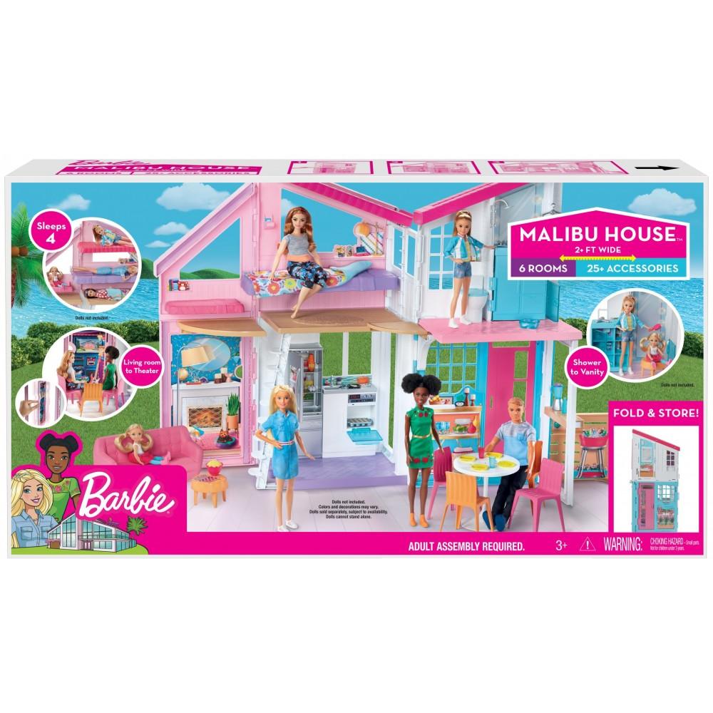 Barbie Estate Malibu House Playset with 25+ Themed Accessories Kids