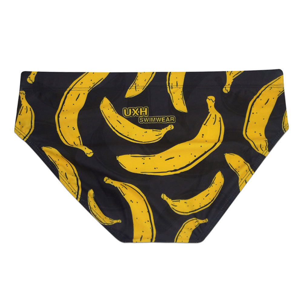 Men's Banana Print Fun Swim Briefs Swimwear Hot Art Trend Swimming Trunks Shorts Beach Surfing Bathing Suit Sunga Cavada. 