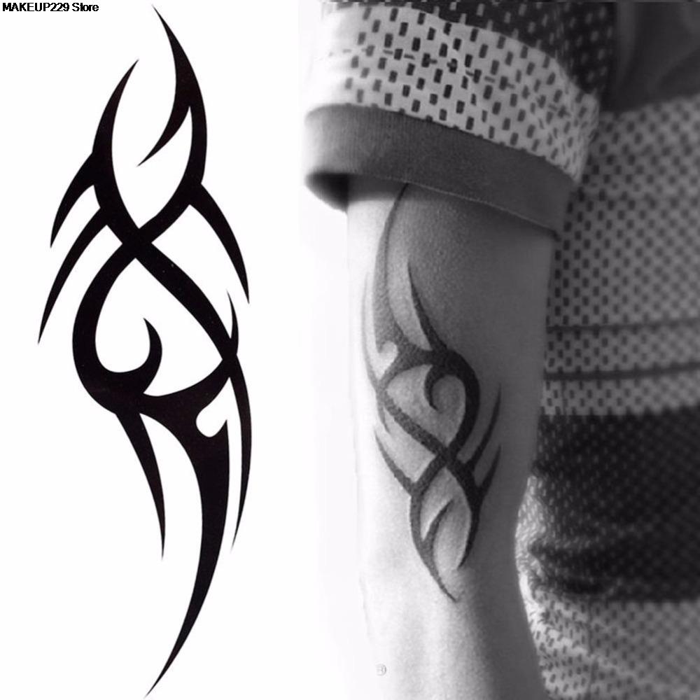 Black Temporary Tattoo Body Art Tattoos 3D Waterproof Temporary Tattoos Sticker Art Men Arm Leg Tatoo Paper