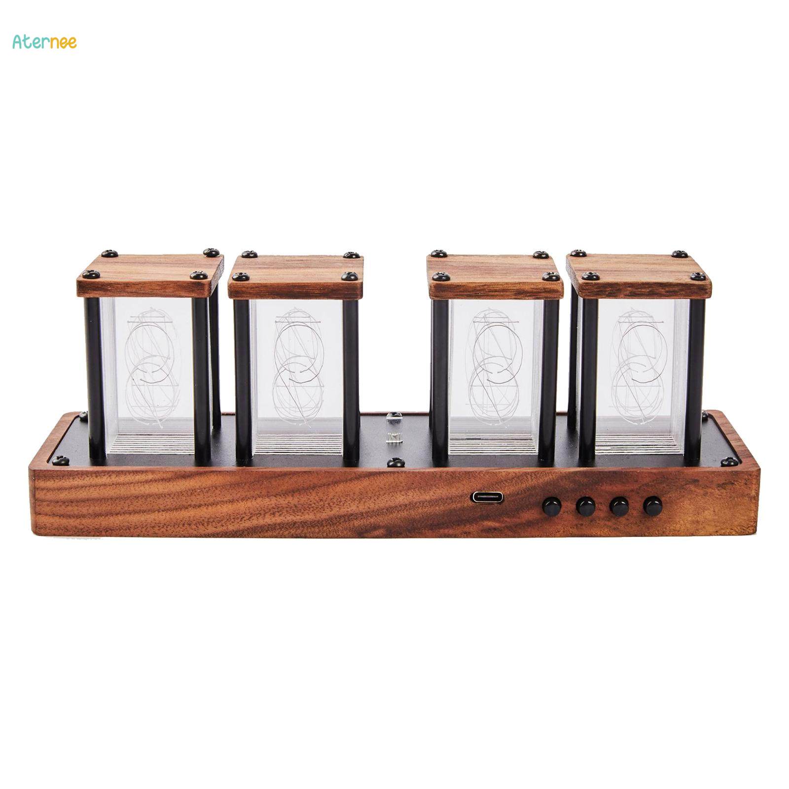 Retro Style Nixie Tube Clock LED Desktop Clock Glow Tube Decoration. 