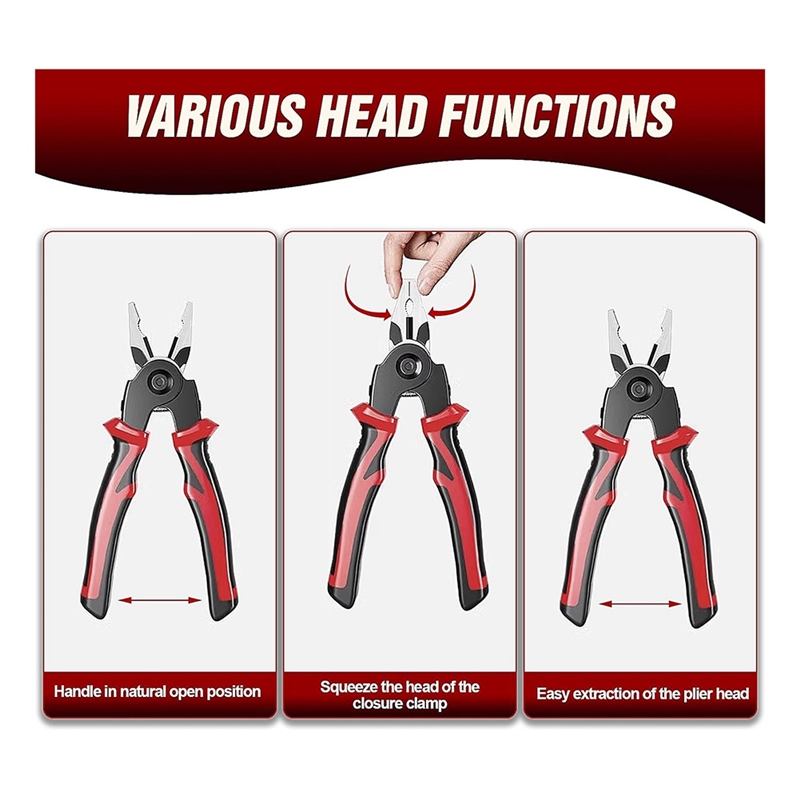 5-In-1 Replaceable Pliers Tool, Multifunctional Tool - with Wire Strippers, Crimping Pliers, Shears, Birthday Gift. 