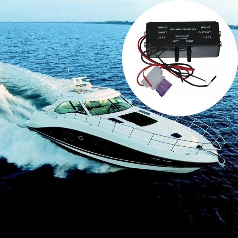 Black Rca Input/Output Adjustable Pac Turbo 1 Line Driver Signal Amplifier Booster Adapter for Car. 