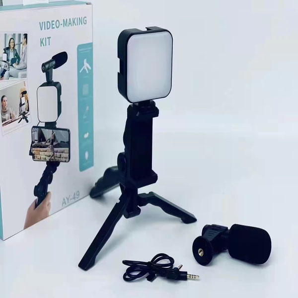 Ay-49 Remote Control Video Kits Microphone Led Fill Light Mini Tripod - Ring Light. 