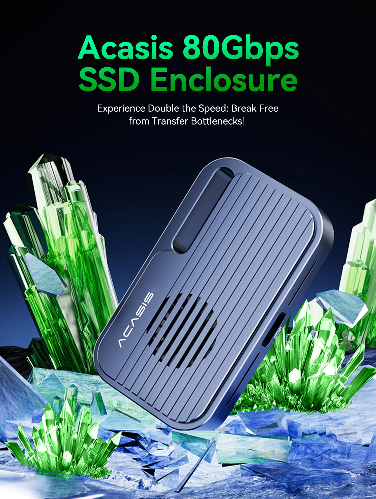 ACASIS 80Gbps外付けケースThunderbolt5 おまけ0.3m ACASIS