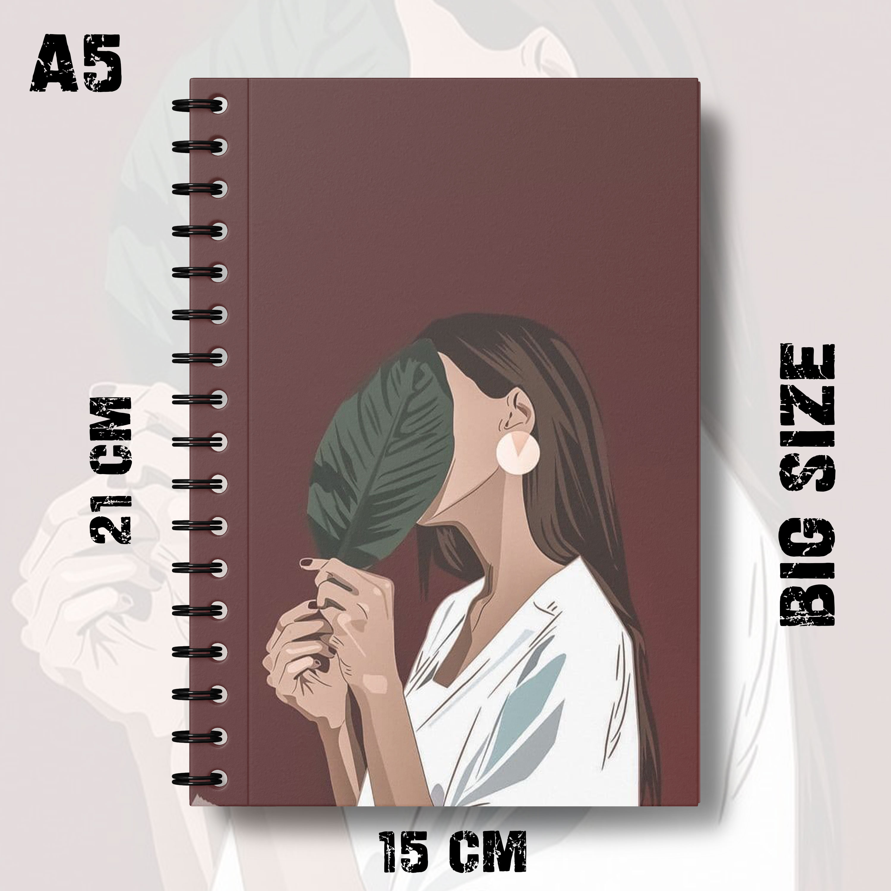 Notebook Minimalist Anime Girl Theme Design Ai Edition 2O Rise360 Writing Journal Pad K848. 
