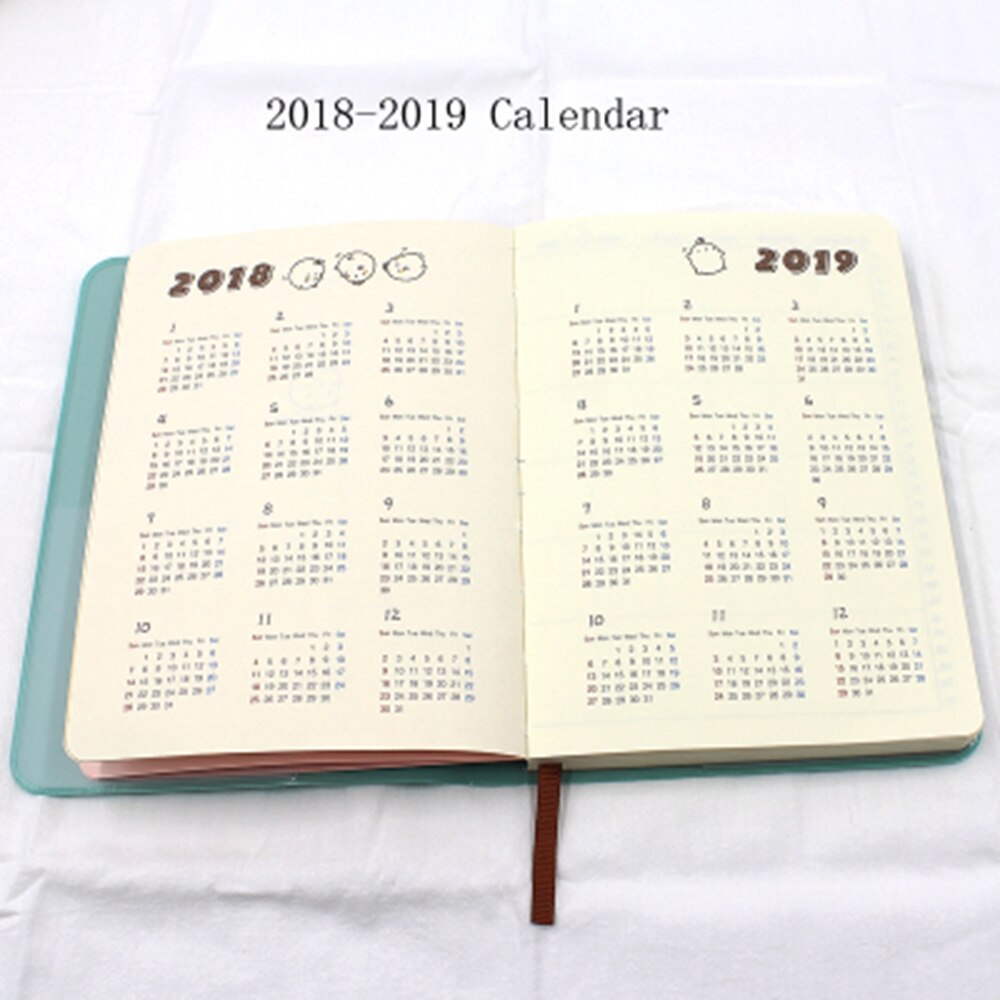 【happy one】Notebook Pocket Diary Diary 2018-2019 Memo Scheduler Fashion Planner Kawaii Rabbit. 