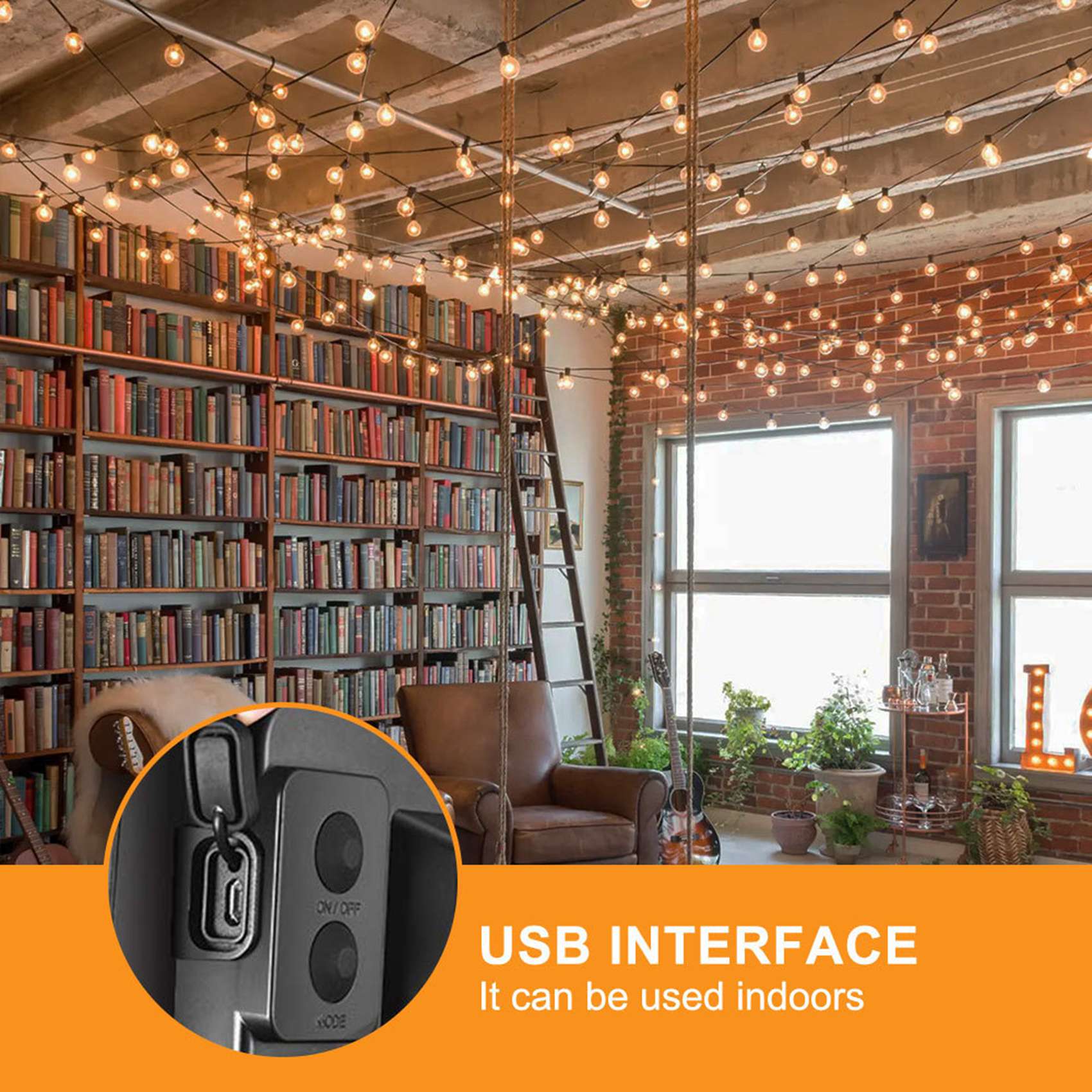 2X G40 Solar Powered LED Lights 18Ft Outdoor Patio Globe String Lights Bistro Yard Decoration 1.5W 10 Bulbs