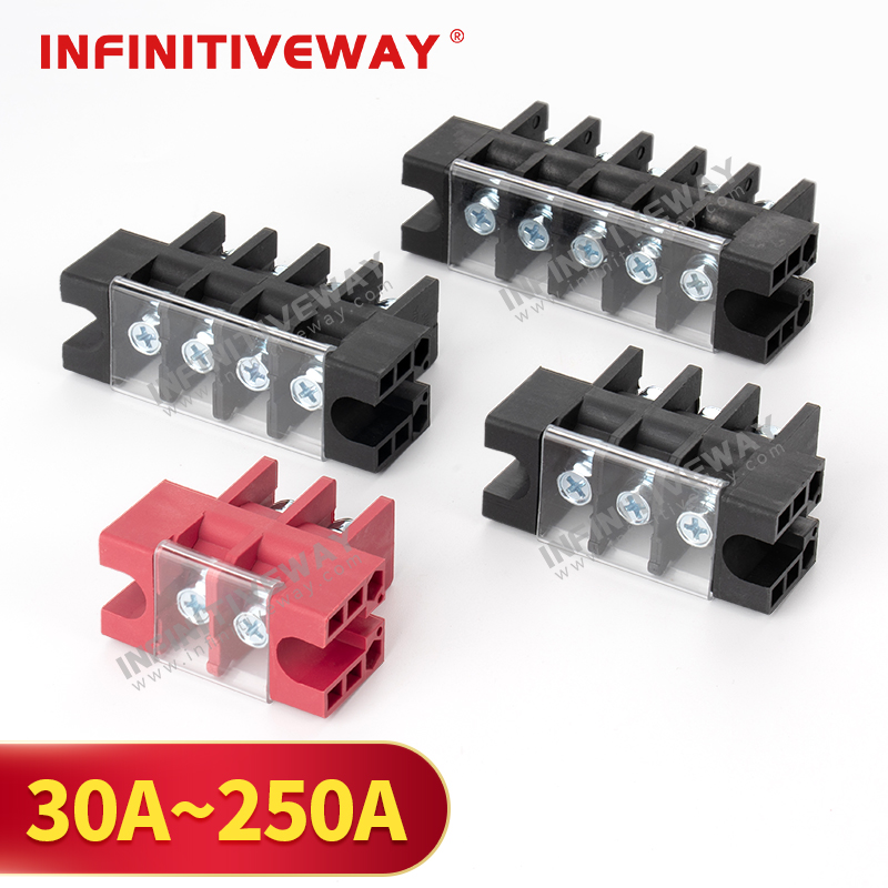Battery parallel series terminal strip 30A 50A 75A 100A 150A 20cheerful0A 250A 2p 3p 4p 5p wall through transfer barrier terminal block