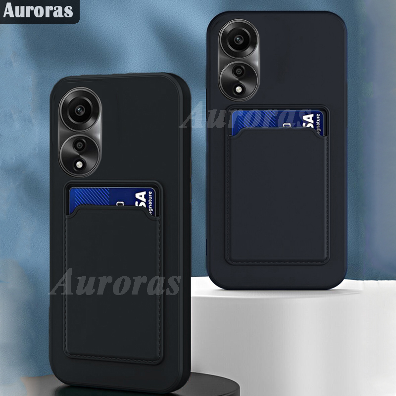 For OPPO A18 Phone case Card Slot Card Silica Gel Soft Holder Wallet Case For OPPO A18 4G Cover Casing HP. 