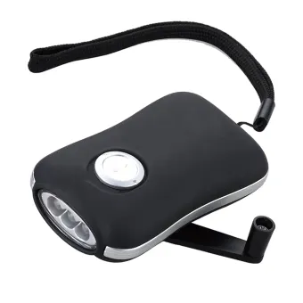 Hand Crank Dynamo Rechargeable Self Charging Travel Flashlight
